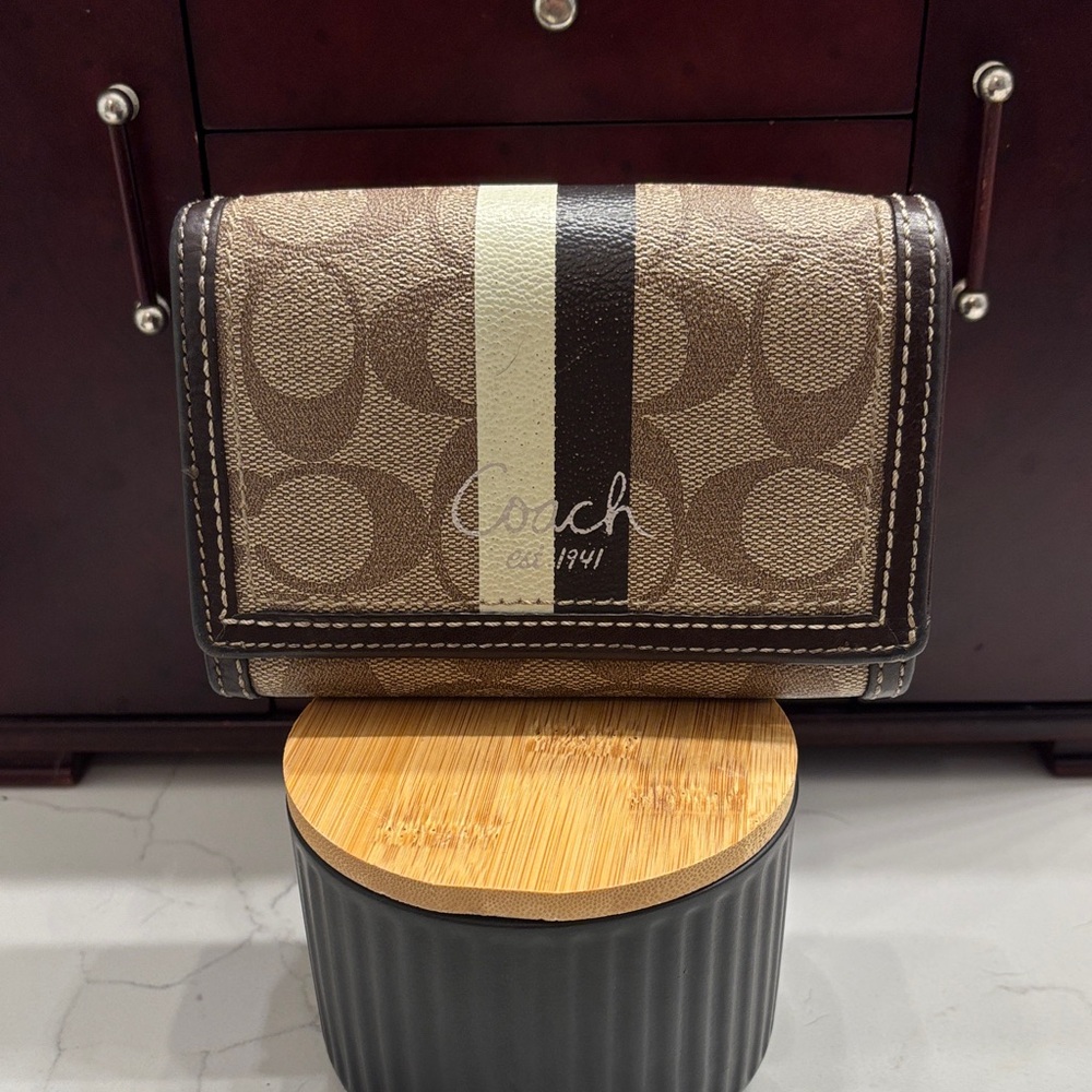 Coach Tan and Black Wallet